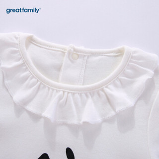 歌瑞家（greatfamily）纯棉童装女童春秋新款长袖T恤 白色120