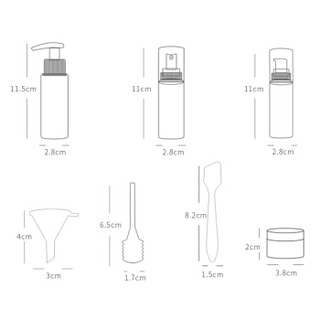 百草园 化妆品分装瓶 喷雾瓶 洗发水沐浴露旅行分装瓶 乳液瓶16件套装 （8件套/两包装）
