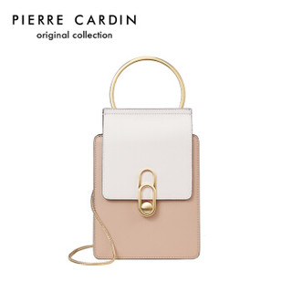 pierre cardin 皮尔·卡丹 女包斜挎小包时尚牛皮圆环女迷你包单肩手提包 J8A219-050301Y 粉色