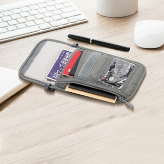 BUBM 出国旅行斜挎隐形贴身银行卡防盗挂包 护照证件包卡片保护套 GBZ灰色