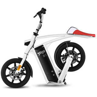 Stigo 电动车 电动代步车 可折叠 助力自行车 迷你单车成人代驾代步车 B1 白色