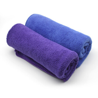 天气不错 高品质超细纤维洗车毛巾 擦车毛巾吸水毛巾 40*40cm两条装 （颜色随机）汽车用品