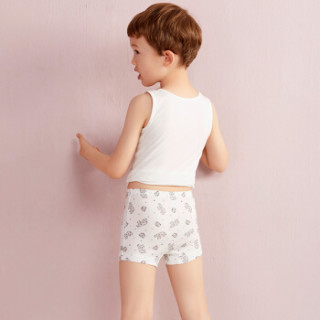 小裤几何熊莫代尔印花中腰平角裤男孩学生内裤 ak2230045白色印花160