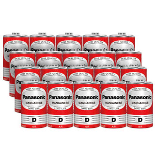 Panasonic 松下 碳性1号大号D型干电池20节盒装R20适用于热水器煤气燃气灶手电筒R20PND/2S