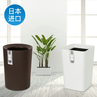 阿司倍鹭（ASVEL）日本进口家用垃圾桶 客厅厨房卫生间垃圾筒 双层收纳 圆形棕色