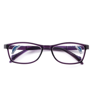 夕阳红老花镜女 耐磨树脂舒适时尚老花老光眼镜JX6021 150度 亮紫色