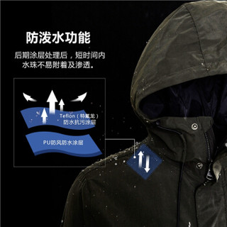 佐丹奴（Giordano） 男装风衣 简约防风魔术贴中长款连帽风衣01077743  66标志海军蓝色 小码(165/92A)