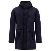 GIORDANO 佐丹奴 男装风衣简约防风魔术贴中长款连帽风衣 01077743