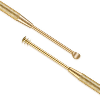 商品美肤语双头掏耳勺2支组合装(金色)mf0068螺旋纹弹簧不锈钢耳挖