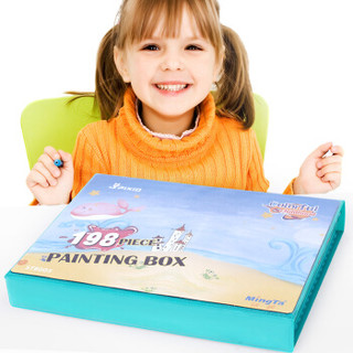 铭塔（MING TA）198件套绘画工具盒 绘画套装玩具画画套装画笔蜡笔水彩笔美术 工具儿童学生学习用品