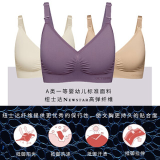 十月皇后 升级版哺乳文胸无钢圈怀孕期胸罩喂奶孕妇内衣QH1021 粉色 XL