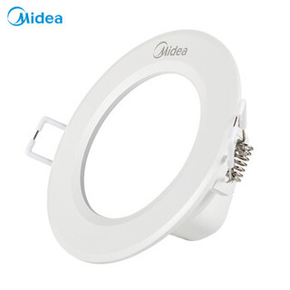 美的 Midea LED筒灯嵌入式客厅天花灯桶灯一体开孔7.5-8.5超薄漆白5700k白光3W