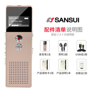 山水（SANSUI）录音笔 H-612 16G 专业录音 高清 超长时间 学习型 mp3 金