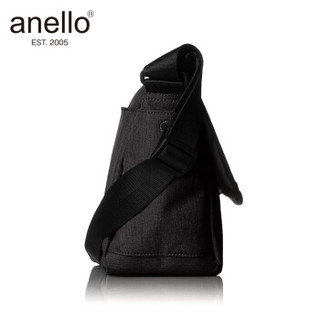 anello 阿耐洛 自营旗舰店 高密度木纹涤纶迷你单肩包斜挎包N0661黑色