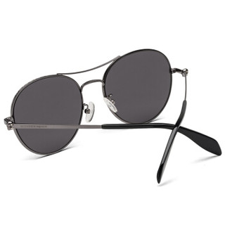 亚历山大·麦昆Alexander McQueen eyewear太阳镜男女款 国际版圆框墨镜 AM0174S-001 钌红镜框灰镜片 57mm
