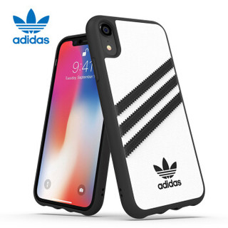 adidas（阿迪达斯）iPhone XR6.1英寸 手机壳潮牌 三条杠Samba系列潮男耐用TPU全包防摔保护套白色