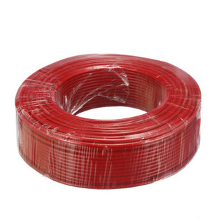 金山 电线电缆 国标阻燃单芯多股塑铜软线ZR-BVR10平方毫米 红 100米/盘