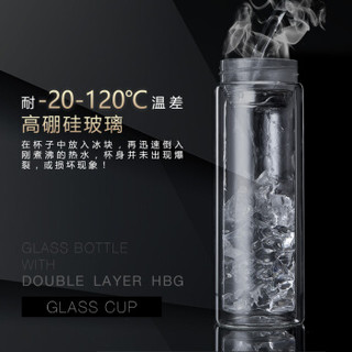 佳佰 Jiabai-G003 高硼硅玻璃杯 320ml 简约黑