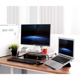 埃普（UP）ID-20 电脑显示器支架一体机液晶屏幕木质铝合金属脚架增高架置物架办公桌面键盘收纳架笔记本支架