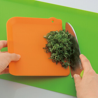 INOMATA 进口抗菌软砧板可悬挂薄切菜板四件套彩色 套装（翘边款）