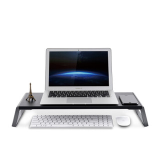 埃普（UP）ID-20 电脑显示器支架 黑色木质增高架置物架底座办公桌面键盘收纳架铝合金金属脚架笔记本支架