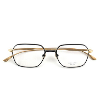 MASUNAGA增永眼镜男女复古手工全框眼镜架配镜近视光学镜架DESKEY #39 黑框金腿