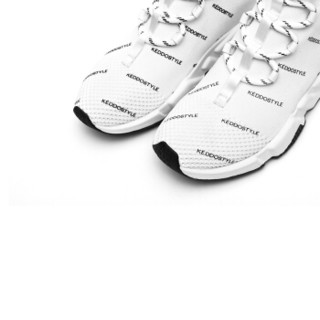 KEDDO 女士时尚针织运动弹力平底乾隆袜子休闲单鞋CN890123/01 白色 37