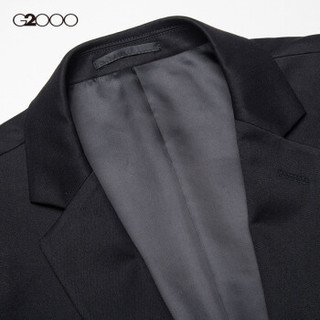 G2000男装商务正装一粒扣男西服 新品青年平驳领标准款男西装00010102 黑色/99 50/175