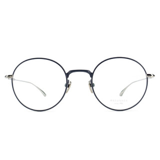 MASUNAGA增永眼镜男女复古手工全框眼镜架配镜近视光学镜架WRIGHT #45 蓝框银腿