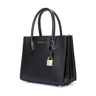 MICHAEL KORS 迈克·科尔斯 30F8GM9M6I BLACK MK女包 MERCER系列黑色皮革中号风琴款手提包单肩斜挎包 30F8GM9M6I BLACK