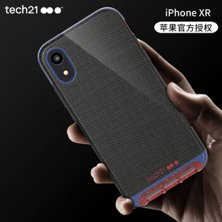 Tech21苹果新品iPhone Xr全包手机壳 6.1英寸保护套 轻奢皮质款时尚酷黑 摄像头保护 支持无线充电