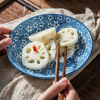 IJARL 亿嘉日式创意碗盘餐具套装陶瓷碗盘碗筷厨房餐具组合 云草系列 7+8寸盘 两只装