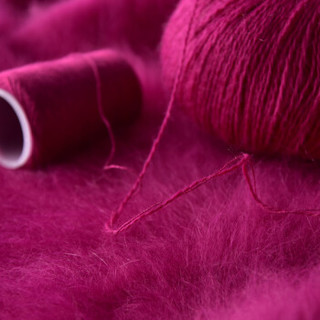 奥丝布莱特 羊绒线 长毛毛线 14/2中粗线 手编机织均可 婴儿宝宝毛线 围巾线J05 深玫红