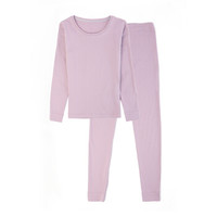 京东京造 女士圆领保暖内衣 羊毛加厚秋衣秋裤保暖套装 丁香紫色 S码