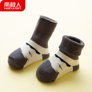 南极人 Nanjiren 婴儿袜子 新生儿秋冬厚袜子 宝宝加厚保暖毛圈袜 5双装 温馨多色 S