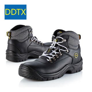 DDTX 劳保鞋 CE钢包头防砸 防穿刺凯夫拉板安全 高帮防尘缓震舒适工作 GUARD6000 黑色 47
