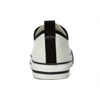 SATCHI 沙驰 情侣款舒适百搭黑白色经典帆布鞋  M6493161 白色 34