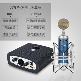 艾肯（iCON）Micu vst USB外置声卡电脑手机通用主播直播设备全套 micu+Blue BlueBird SL 蓝鸟