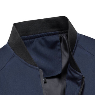 卡帝乐鳄鱼 (CARTELO) 夹克男士棒球领2018新款薄款时尚棒球服风衣外套男装 03蓝色 4XL