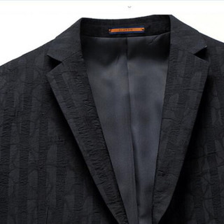 鳄鱼恤（CROCODILE）西服 2018秋冬新款男士绅士商务休闲便服单西外套 黑色 XL