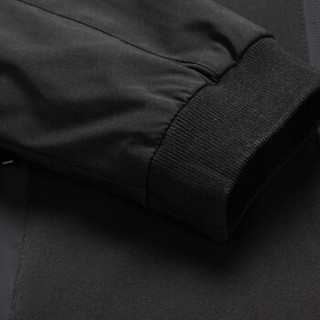 卡帝乐鳄鱼 (CARTELO) 夹克男士棒球领2018新款薄款时尚棒球服风衣外套男装 03黑色 4XL