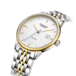 天珺（TANGIN）手表 慧心系列瑞士手表男表40mm钢带男士机械表T7035GYWEBB