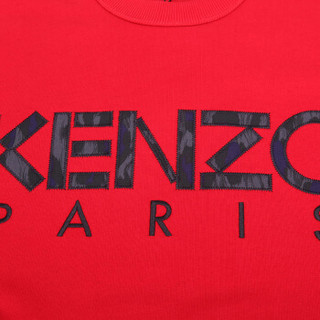 KENZO 高田贤三 男士中红色LOGO图案棉质圆领卫衣运动衫 F86 5SW000 4MD 21 S码