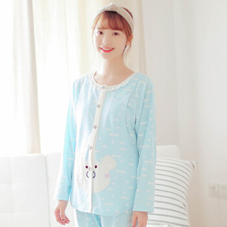 诺宜（nuoyi）月子装月子服家居服哺乳衣孕产妇睡衣J38037蓝色XL