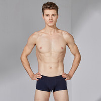 COSMOESQUIRE 都市锋尚 男士内裤男平角裤透气弹力棉中腰纯色男式四角裤礼盒4条装 BK8K14 深蓝/深蓝/黑/黑 XXXL (蓝色、XXXL、平角裤、棉质)