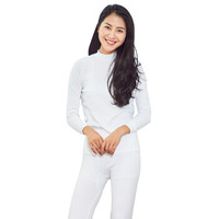 YOUR SUN 宜而爽 男女情侣秋衣秋裤男女保暖内衣男女全棉(中厚半高领)保暖上衣女款 13000001455 亲肤白 170(XL)