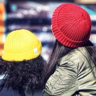 维多迪纳（vedordna）帽子男女毛线帽经典百搭秋冬保暖护耳亲子帽针织帽小黄帽 MZ160 黄色 均码