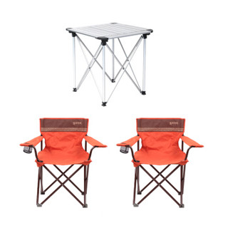 喜马拉雅 户外椅子折叠椅子便携钓鱼折叠椅休闲椅折叠凳马扎沙滩椅套装 （铝桌行漫3件套）