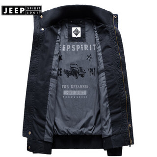 JEEPSPIRIT吉普 2019春秋季新品 型男式夹克 男款大码夹克外套  RSC1671军绿色 XL