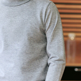 金盾（KIN DON）毛衣  新款男士休闲长袖高领纯色毛衣1212-M39灰色M